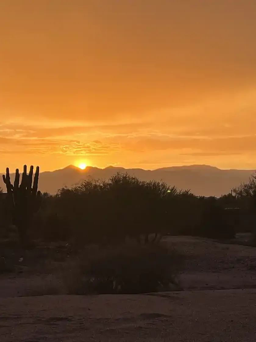 Sunset over the Sonoran desert near Cave Creek, Arizona